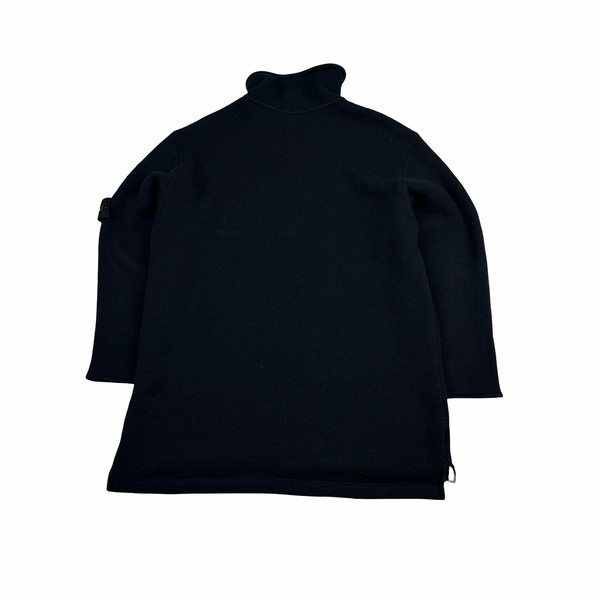 Stone Island 2002 Navy Wool Quarter Zipped Jumper - Large