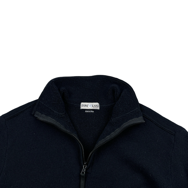 Stone Island 2002 Navy Wool Quarter Zipped Jumper - Large