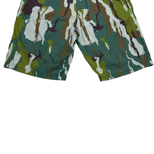 Stone Island Cotton Canvas Flowing Camo Spellout Shorts - Large (34")
