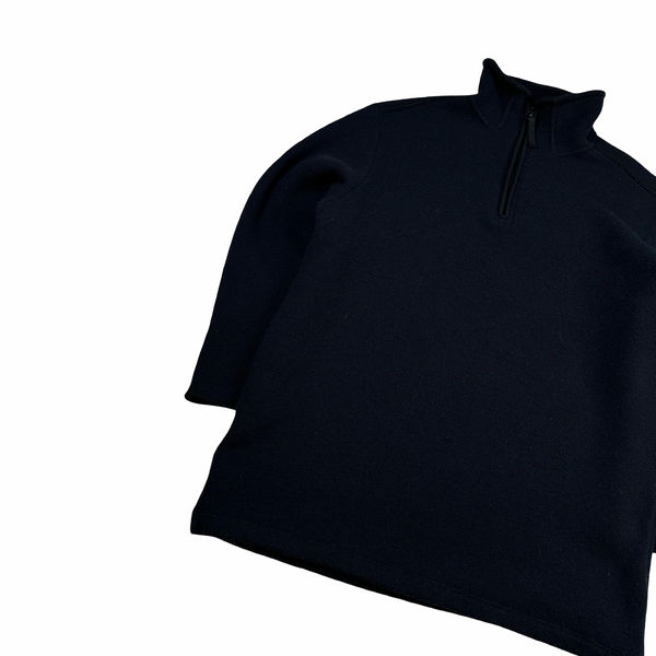 Stone Island 2002 Navy Wool Quarter Zipped Jumper - Large