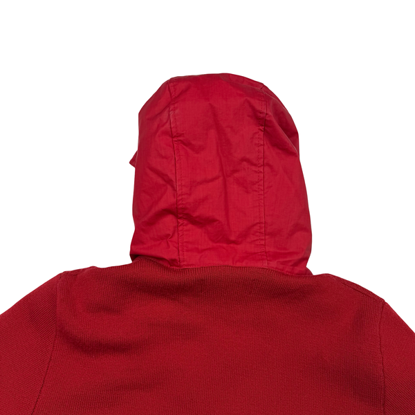 Stone Island 2013 Red Ghost Piece Mussola Gommta Hood Wool Dutch Rope Jacket - Medium