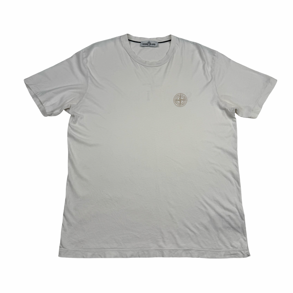 Stone Island 2013 White Cotton Crewneck T Shirt - XL