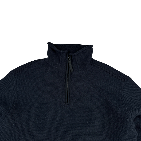 Stone Island 2002 Navy Wool Quarter Zipped Jumper - Large