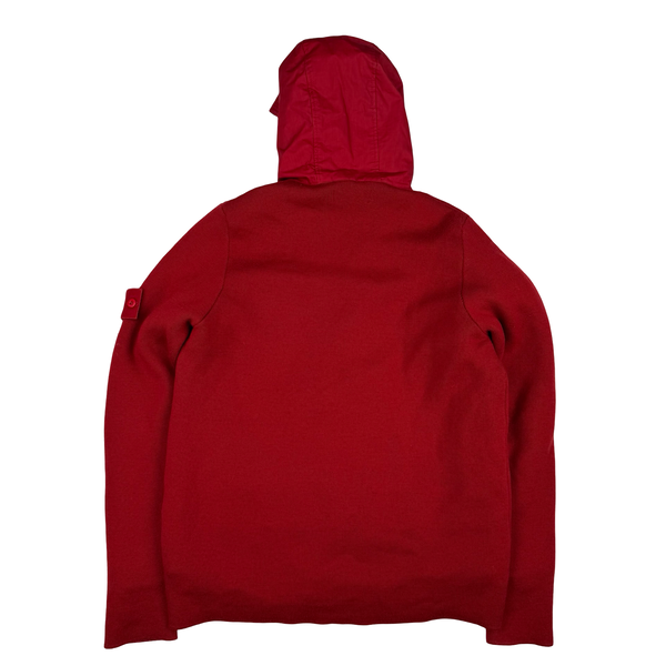 Stone Island 2013 Red Ghost Piece Mussola Gommta Hood Wool Dutch Rope Jacket - Medium