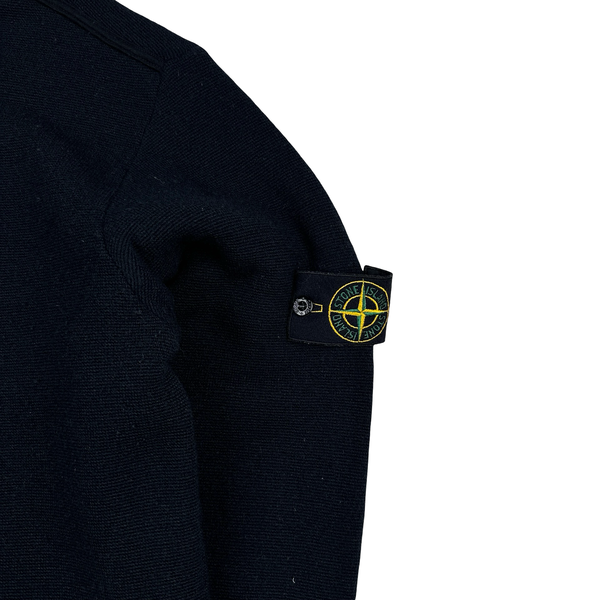 Stone Island 2002 Navy Wool Quarter Zipped Jumper - Large