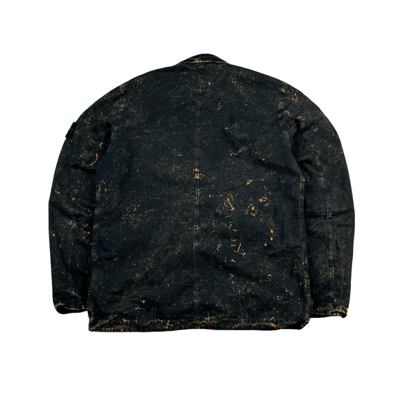 Stone Island Black Off-Dyed OVD Camo Overshirt Jacket - Medium