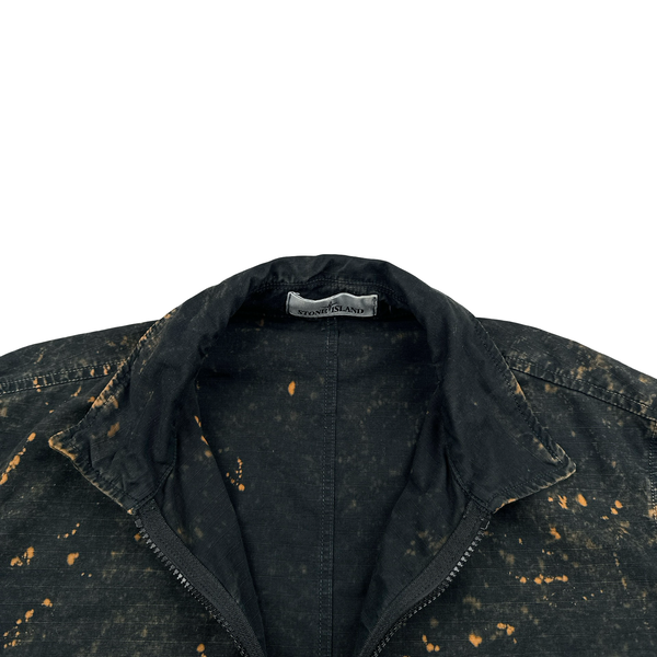 Stone Island Black Off-Dyed OVD Camo Overshirt Jacket - Medium