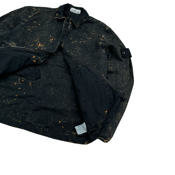Stone Island Black Off-Dyed OVD Camo Overshirt Jacket - Medium
