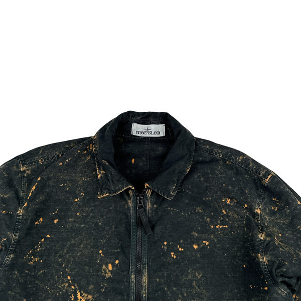 Stone Island Black Off-Dyed OVD Camo Overshirt Jacket - Medium