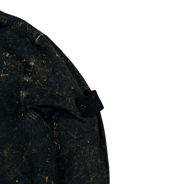 Stone Island Black Off-Dyed OVD Camo Overshirt Jacket - Medium