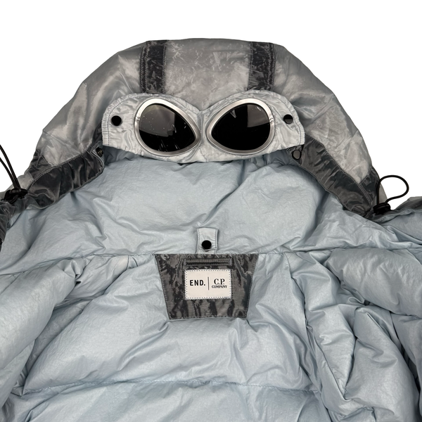 CP Company x End Silver Ice Kan-D Down Puffer Goggle Jacket - XL