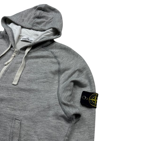 Stone Island 2016 Light Grey Waffle Knit Hoodie - XL