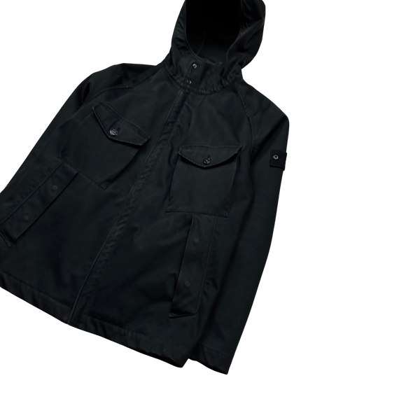 Stone island ghost piece raso gommato double hooded jacket best sale