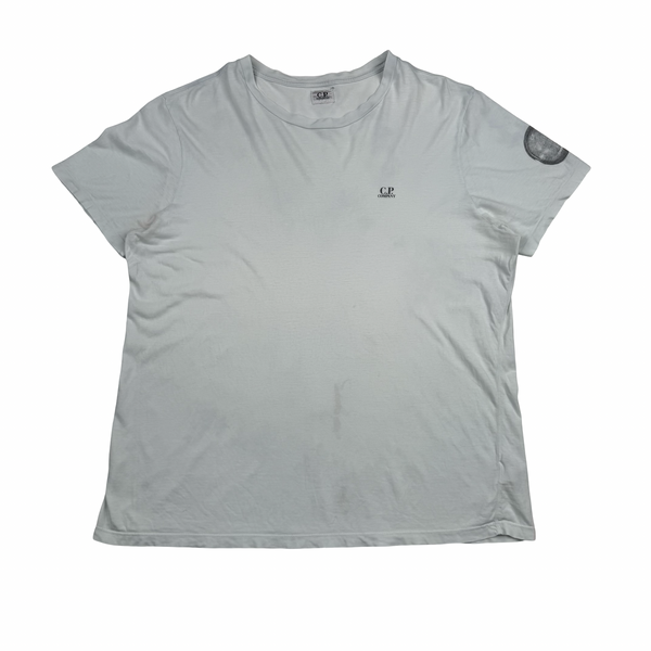 CP Company White Goggle Print Cotton  T Shirt