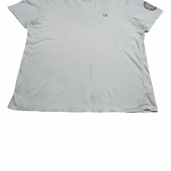 CP Company White Goggle Print Cotton  T Shirt