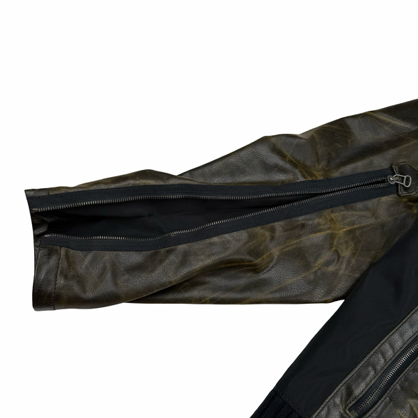 Hugo Boss Brown PU Leather Oldster Biker Jacket - XL (54)