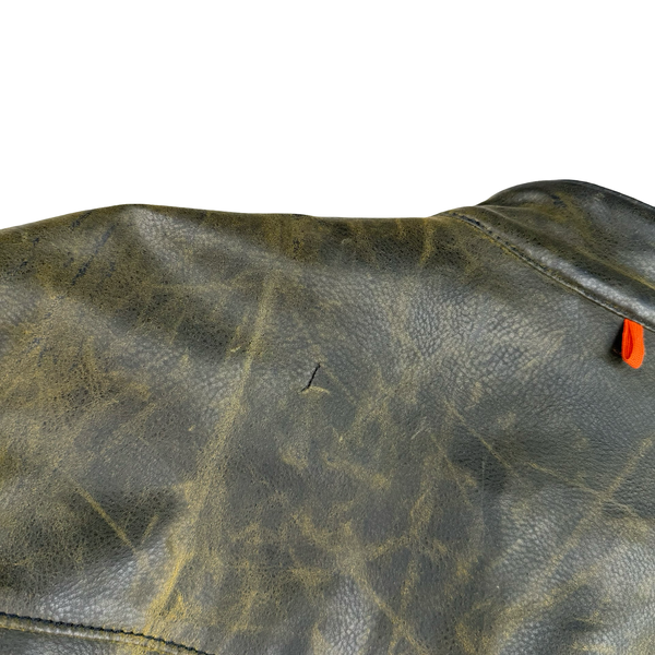 Hugo Boss Brown PU Leather Oldster Biker Jacket - XL (54)