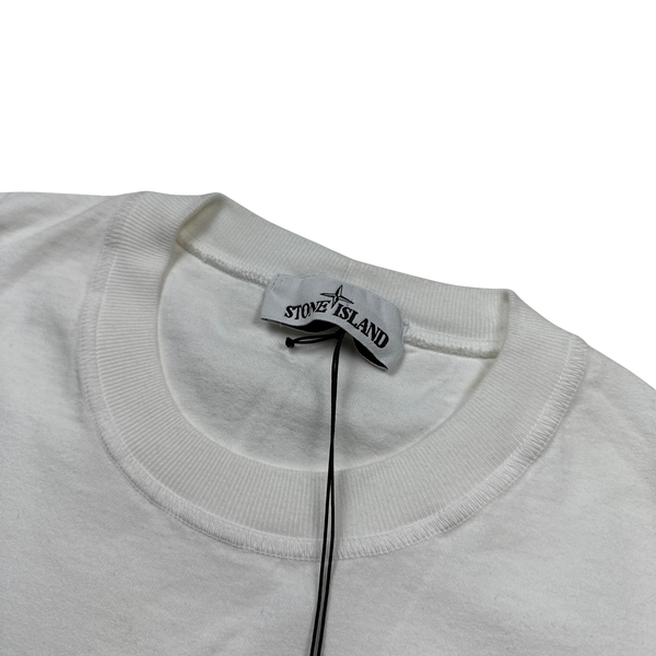 Stone Island 2021 White Chest Pocket T Shirt - Medium