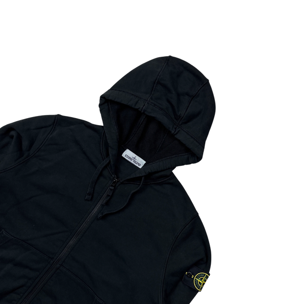Stone Island 2021 Black Zipped Hoodie - Medium
