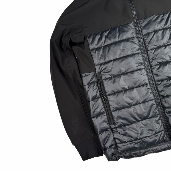 CP Company Black Padded Soft Shell Goggle Hooded Zipped Jacket - Small