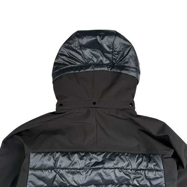 CP Company Black Padded Soft Shell Goggle Hooded Zipped Jacket - Small