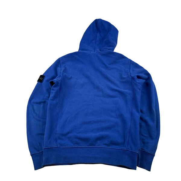 Stone Island 2017 Electric Blue Zipped Hoodie - Medium