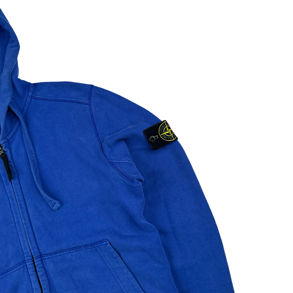 Stone Island 2017 Electric Blue Zipped Hoodie - Medium