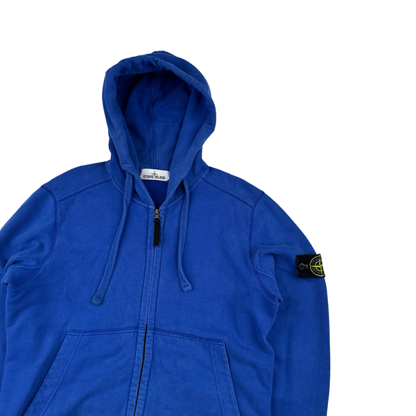 Stone Island 2017 Electric Blue Zipped Hoodie - Medium