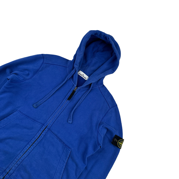 Stone Island 2017 Electric Blue Zipped Hoodie - Medium