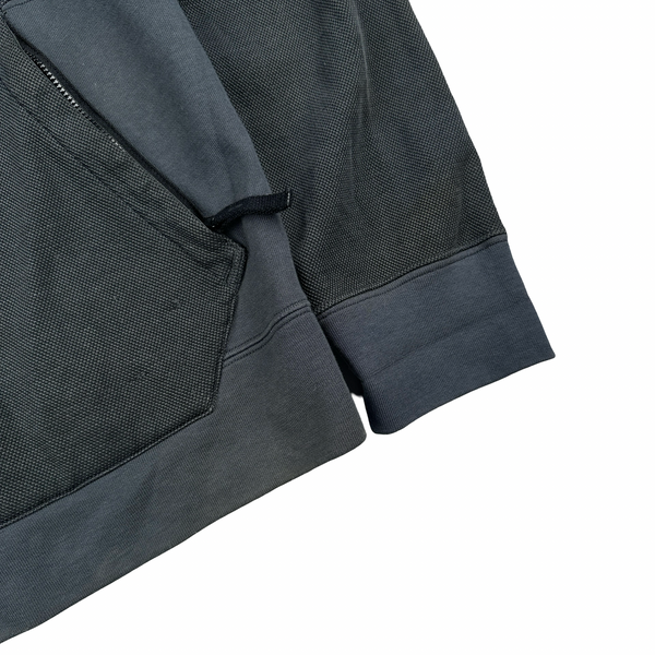 Stone Island 2016 Navy Ribbed Zip Up Hooded Jumper - XL