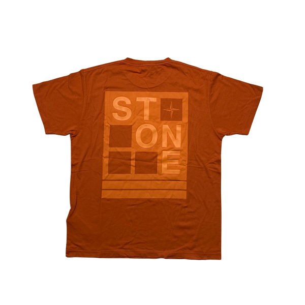 Stone Island 2023 Orange Abbreviation Graphic T Shirt - Medium & XL