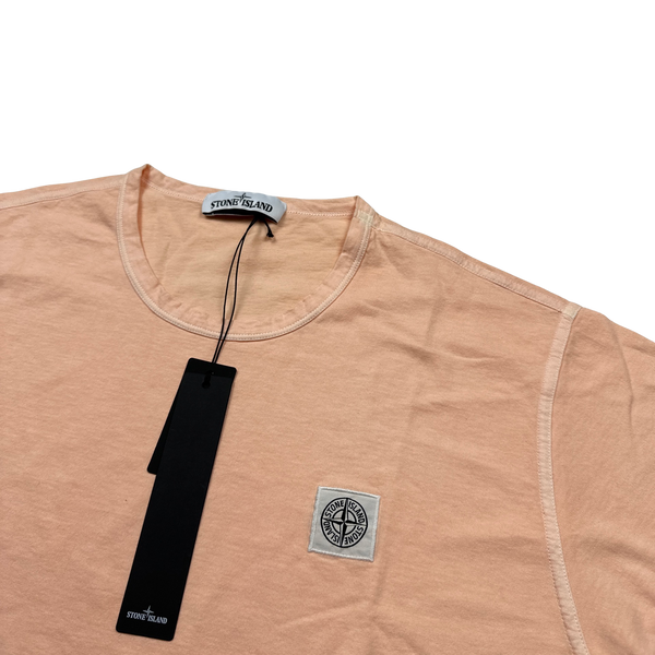 Stone Island 2018 Peach Cotton T Shirt - Large