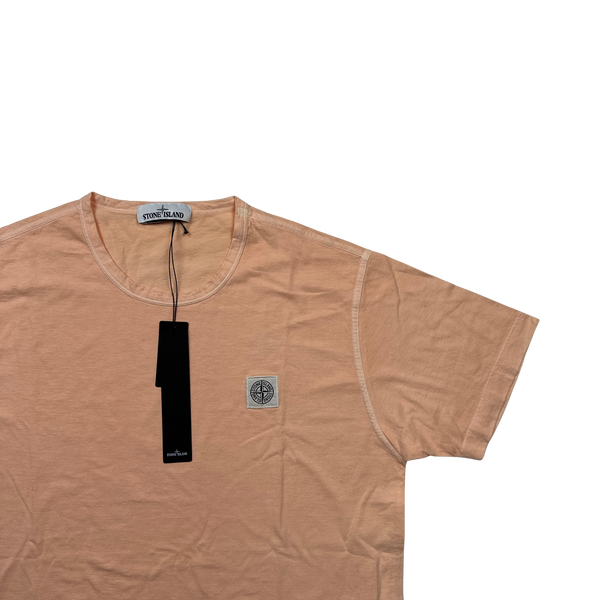 Stone Island 2018 Peach Cotton T Shirt - Large