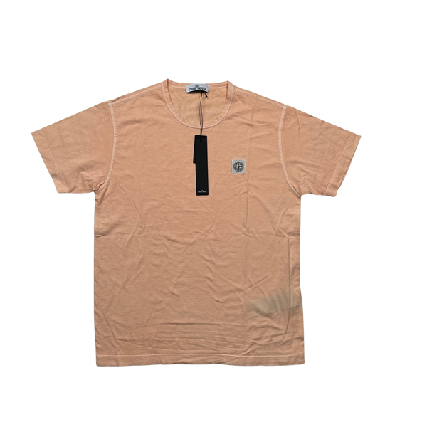 Stone Island 2018 Peach Cotton T Shirt - Large