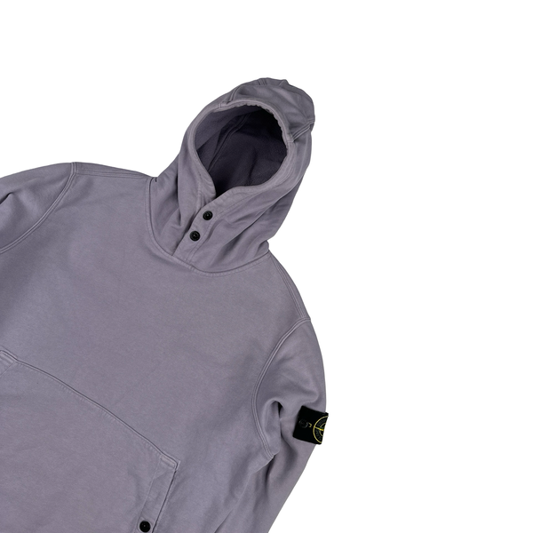 Stone Island 2023 Purple Cotton Hoodie Jumper - Medium