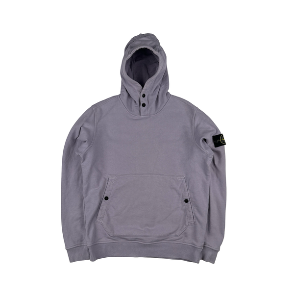 Stone Island 2023 Purple Cotton Hoodie Jumper - Medium