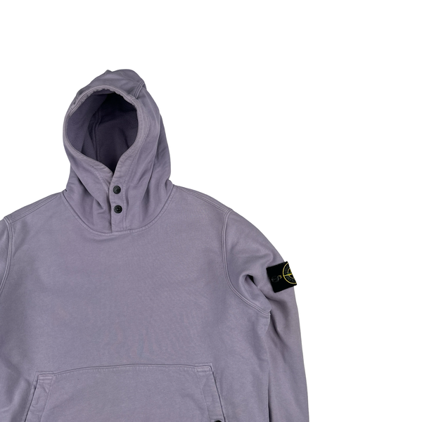 Stone Island 2023 Purple Cotton Hoodie Jumper - Medium