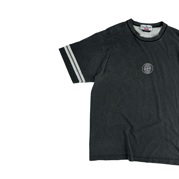 Stone Island x Supreme Dark Grey Centre Logo T Shirt - Large