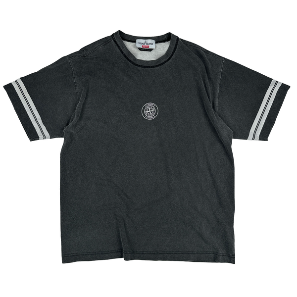 Stone Island x Supreme Dark Grey Centre Logo T Shirt - Large
