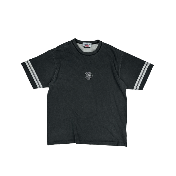 Stone Island x Supreme Dark Grey Centre Logo T Shirt - Large