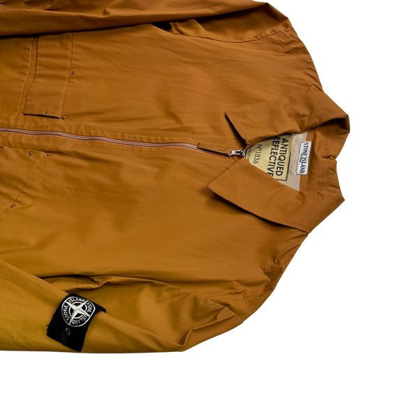 Stone Island Rare 2008 Burnt Orange Antiqued Reflective Jacket - XXL