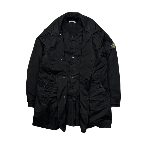 Stone Island David TC Black Trench Coat - XL