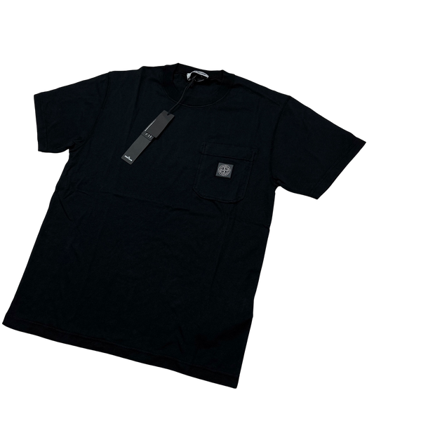 Stone Island 2023 Black Patch T Shirt - Medium