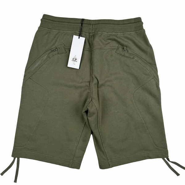 CP Company Khaki Green Cotton Lens Viewer Shorts - Small