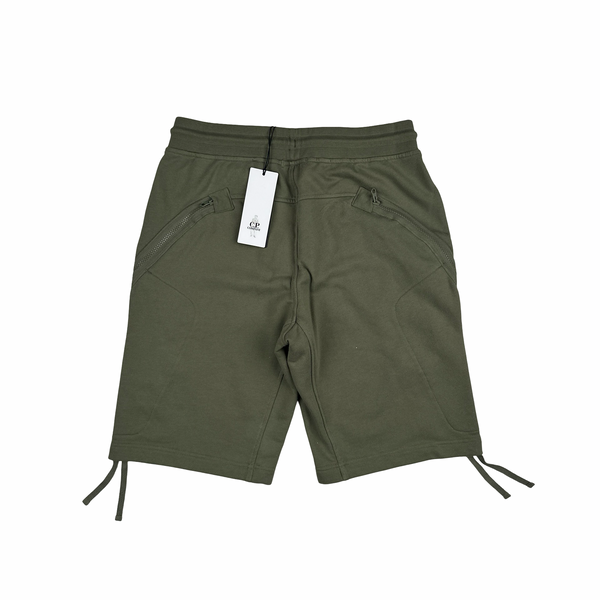 CP Company Khaki Green Cotton Lens Viewer Shorts - Small