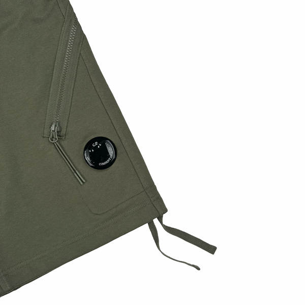 CP Company Khaki Green Cotton Lens Viewer Shorts - Small
