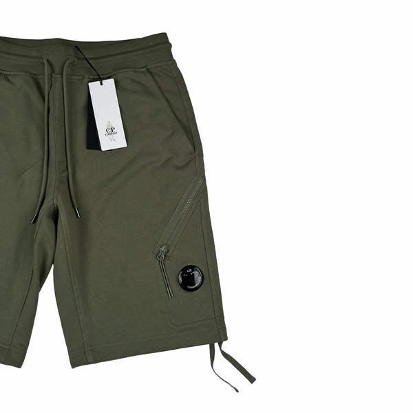 CP Company Khaki Green Cotton Lens Viewer Shorts - Small