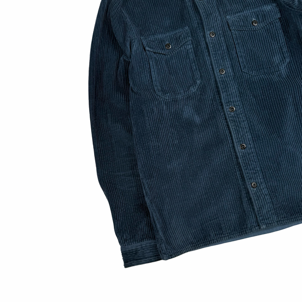 Stone Island 2021 Blue Corduroy Button Overshirt - Medium