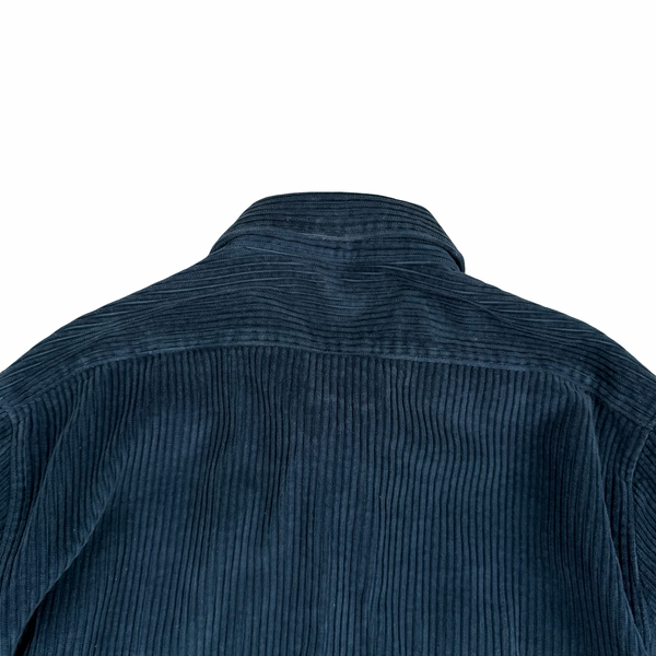 Stone Island 2021 Blue Corduroy Button Overshirt - Medium