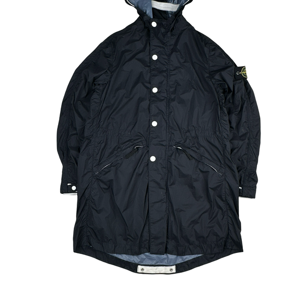 Stone Island 2010 Navy Blue Membrana TC Long Jacket - Medium